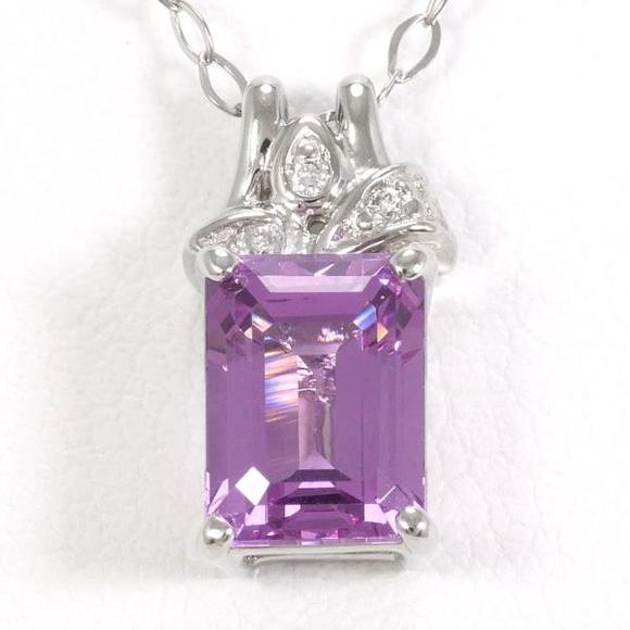 LuxUness Jewelry - LuxUness K18 White Gold Garnet Necklace Metal Necklace in Pristine Condition